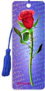 3D Bookmarks: Red Rose