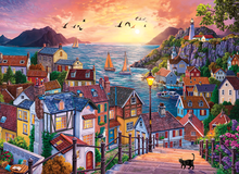 Load image into Gallery viewer, Coastal Town at Sunset (1000 pieces)