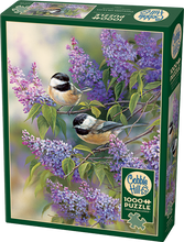 Load image into Gallery viewer, Chickadees and Lilacs (1000 pieces)