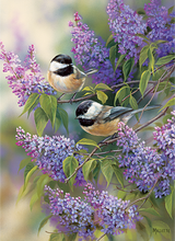 Load image into Gallery viewer, Chickadees and Lilacs (1000 pieces)
