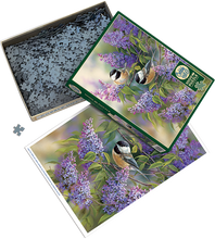 Load image into Gallery viewer, Chickadees and Lilacs (1000 pieces)