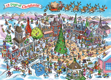 Load image into Gallery viewer, Doodle Town: 12 Days of Christmas (1000 pieces)