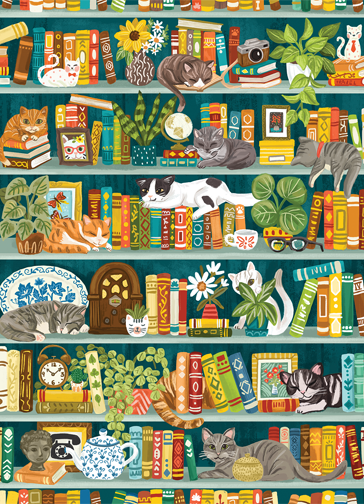 The Purrfect Bookshelf (1000 pieces)