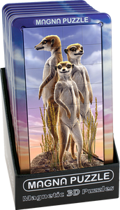 3D Portrait Magna Puzzle: Meerkats