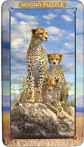 3D Portrait Magna Puzzle: Cheetahs